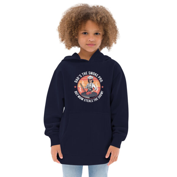 Dad’s the Smoke Pro, But Mum Steals the Show! (Kids Fleece Hoodie) - Image 3