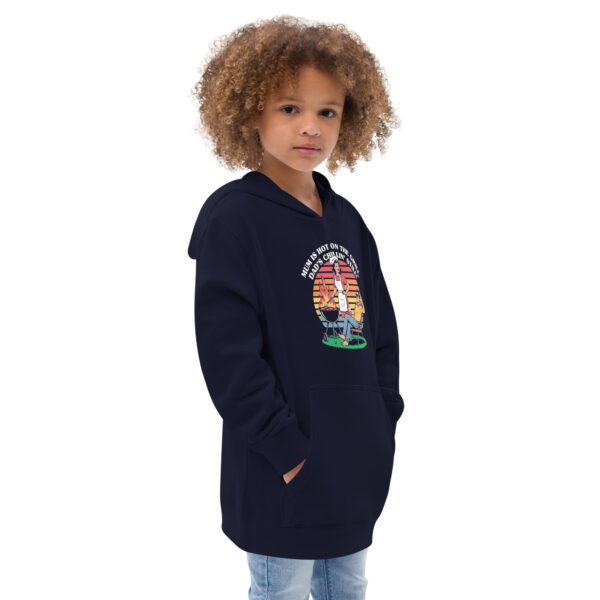 Mum Is Hot on the Grill, Dad’s Chillin’ Still! (Kids Fleece Hoodie) - Image 4
