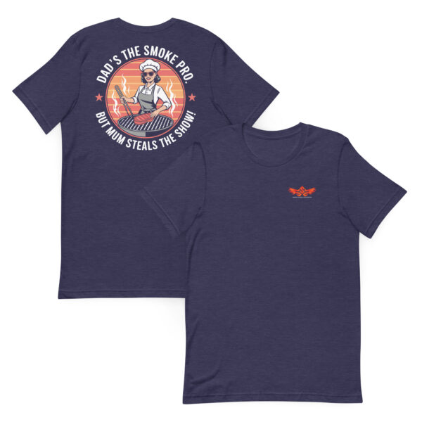 Dad’s the Smoke Pro, But Mum Steals the Show! (Unisex T-shirt with Front Logo) - Image 4