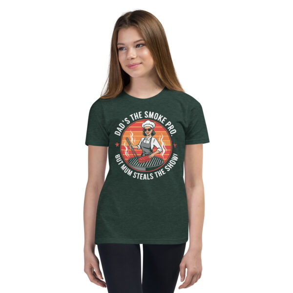 Dad’s the Smoke Pro, But Mum Steals the Show! (Youth Short Sleeve T-Shirt) - Image 6