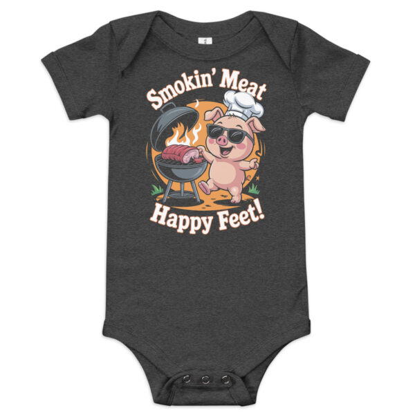 Smokin' Meat, Happy Feet (Baby short sleeve one piece) - Image 2