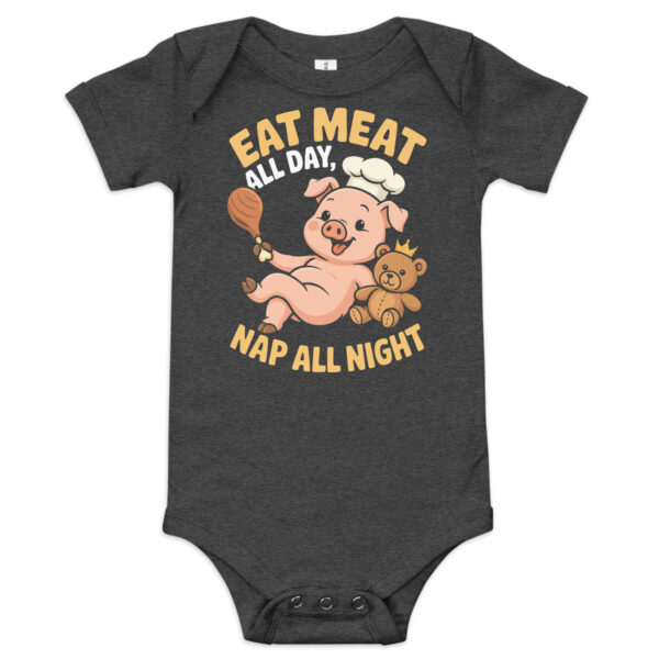 Eat Met All Day, Nap All Night (Baby short sleeve one piece) - Image 2