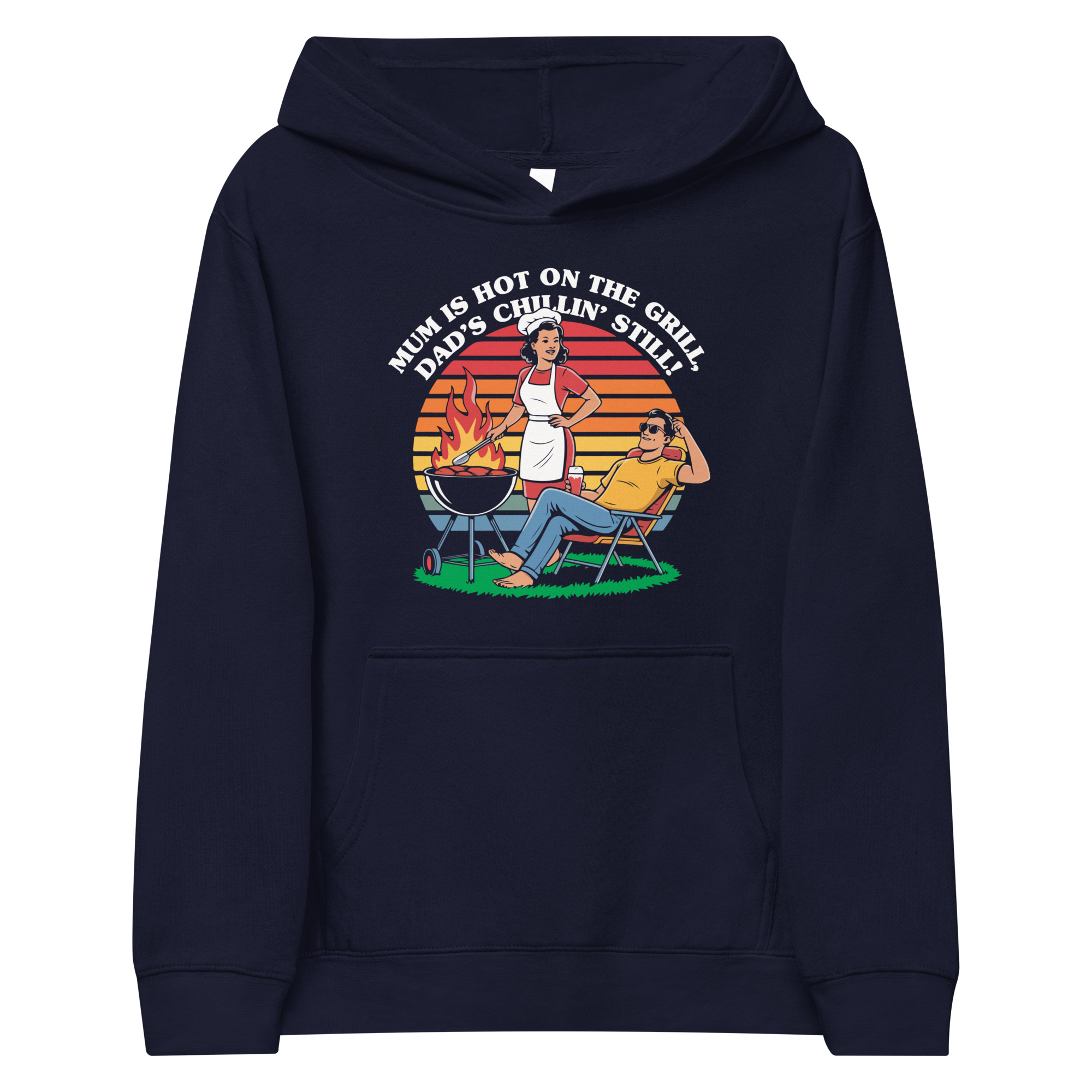 Mum Is Hot on the Grill, Dad’s Chillin’ Still! Kids Hoodie - Image 3