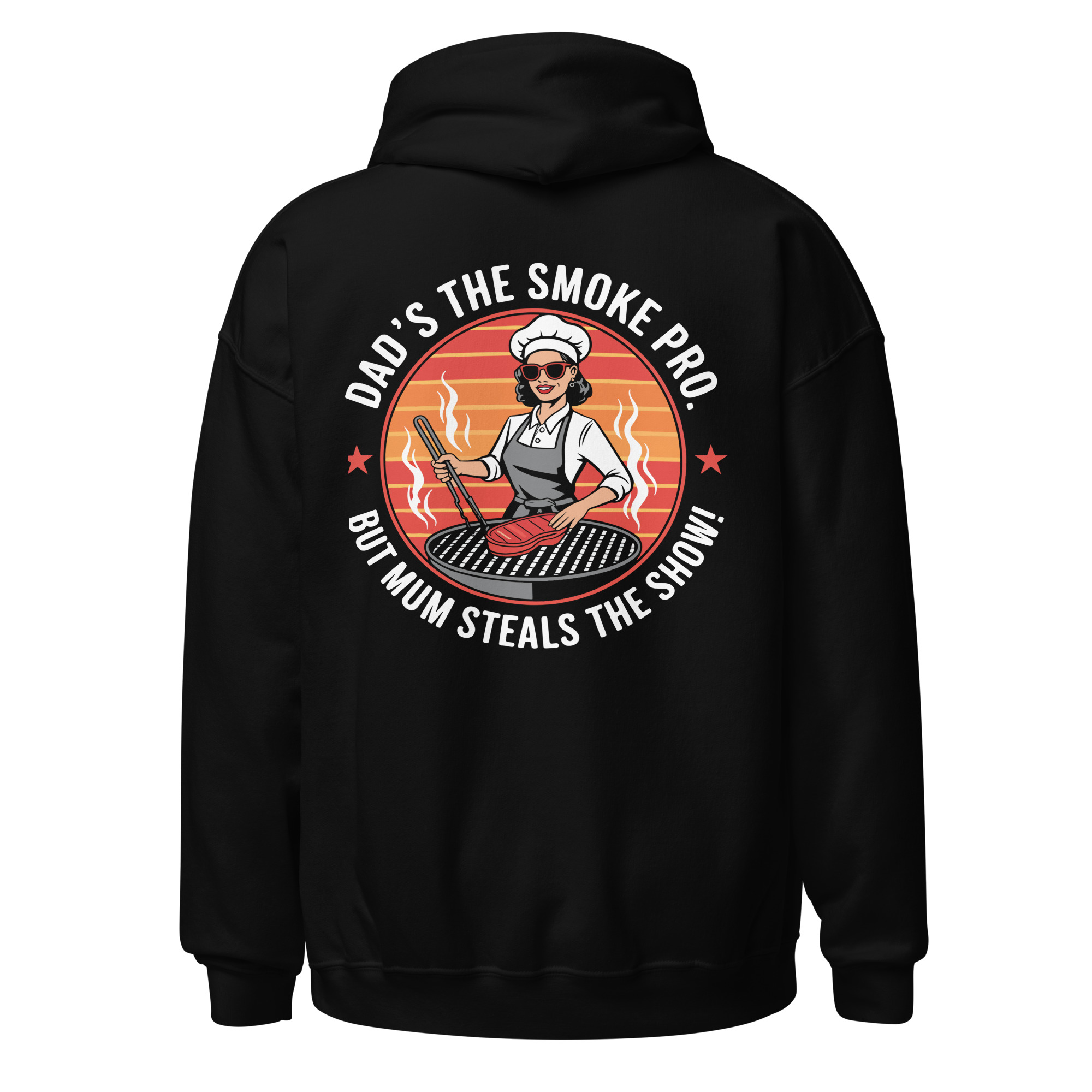 Dad’s the Smoke Pro, But Mum Steals the Show! Logo Hoodie - Image 4