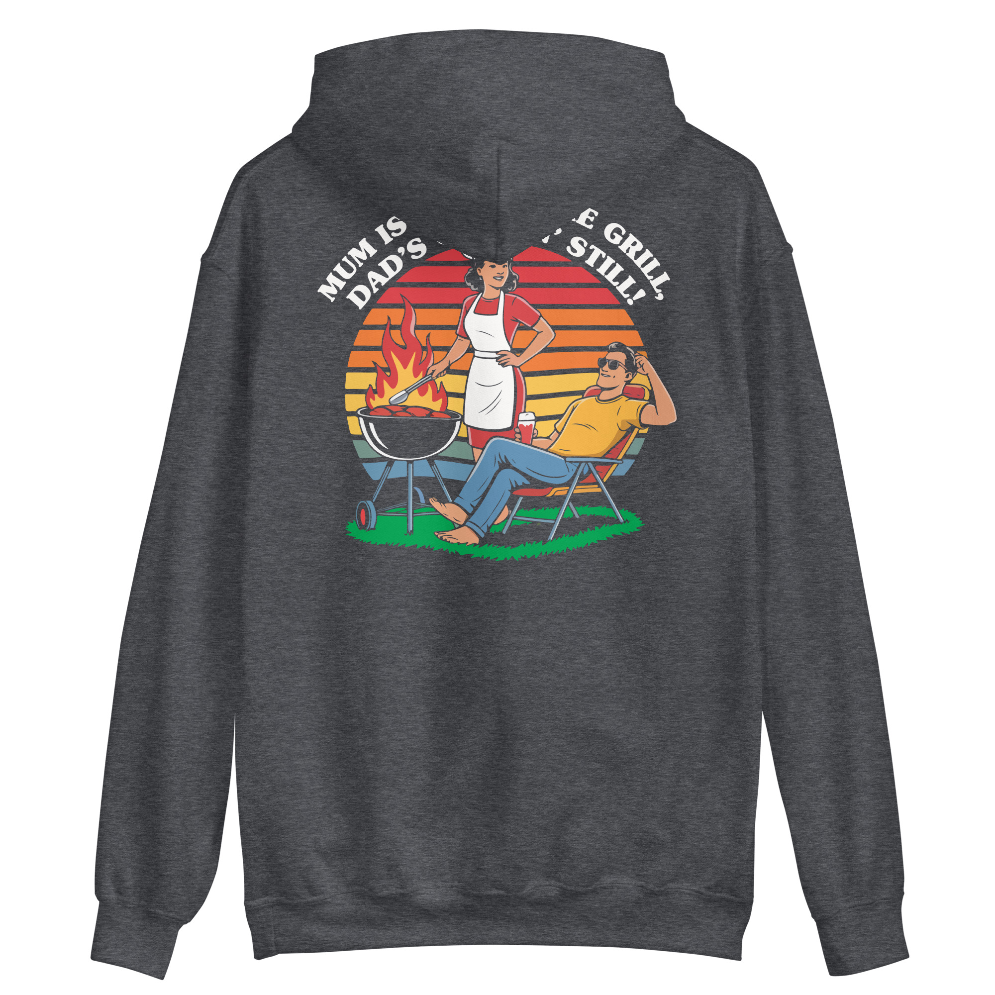 Mum Is Hot on the Grill, Dad’s Chillin’ Still LogoHoodie - Image 9