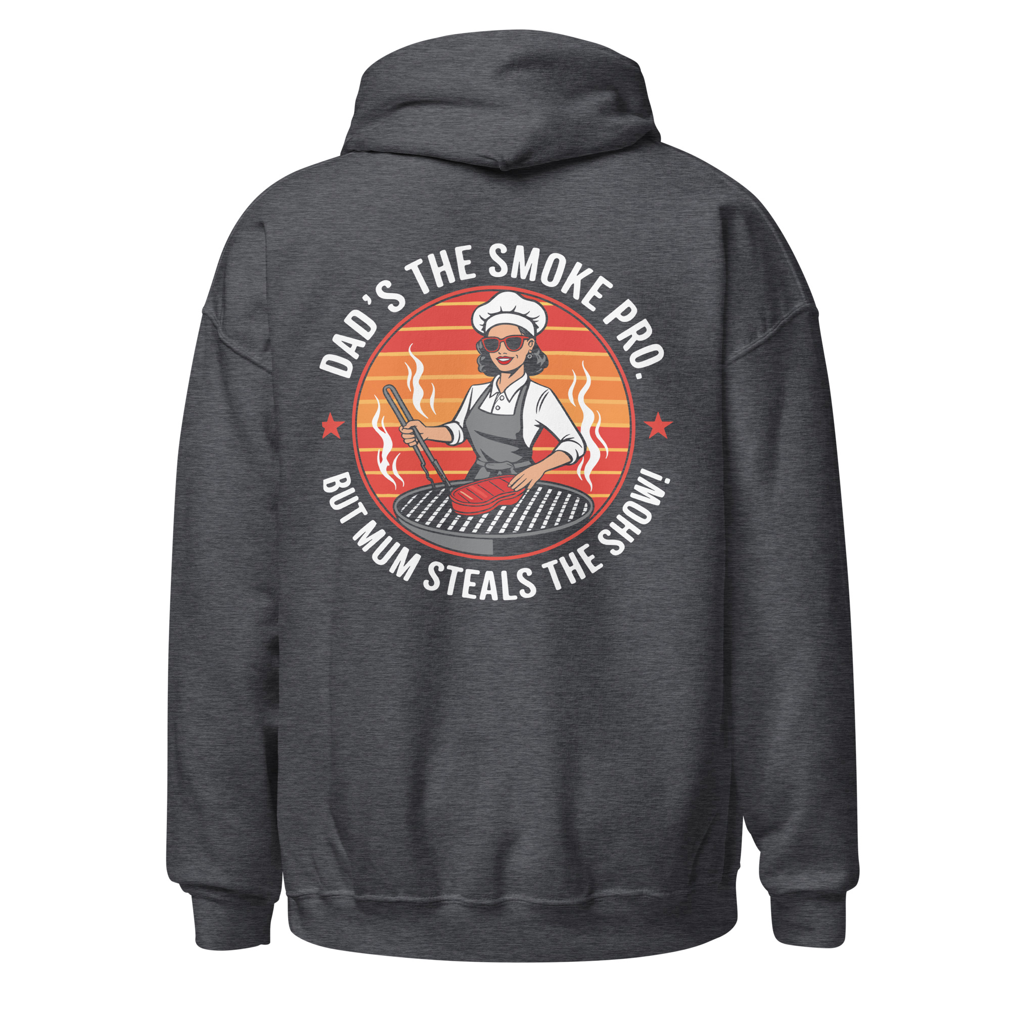 Dad’s the Smoke Pro, But Mum Steals the Show! Logo Hoodie - Image 9
