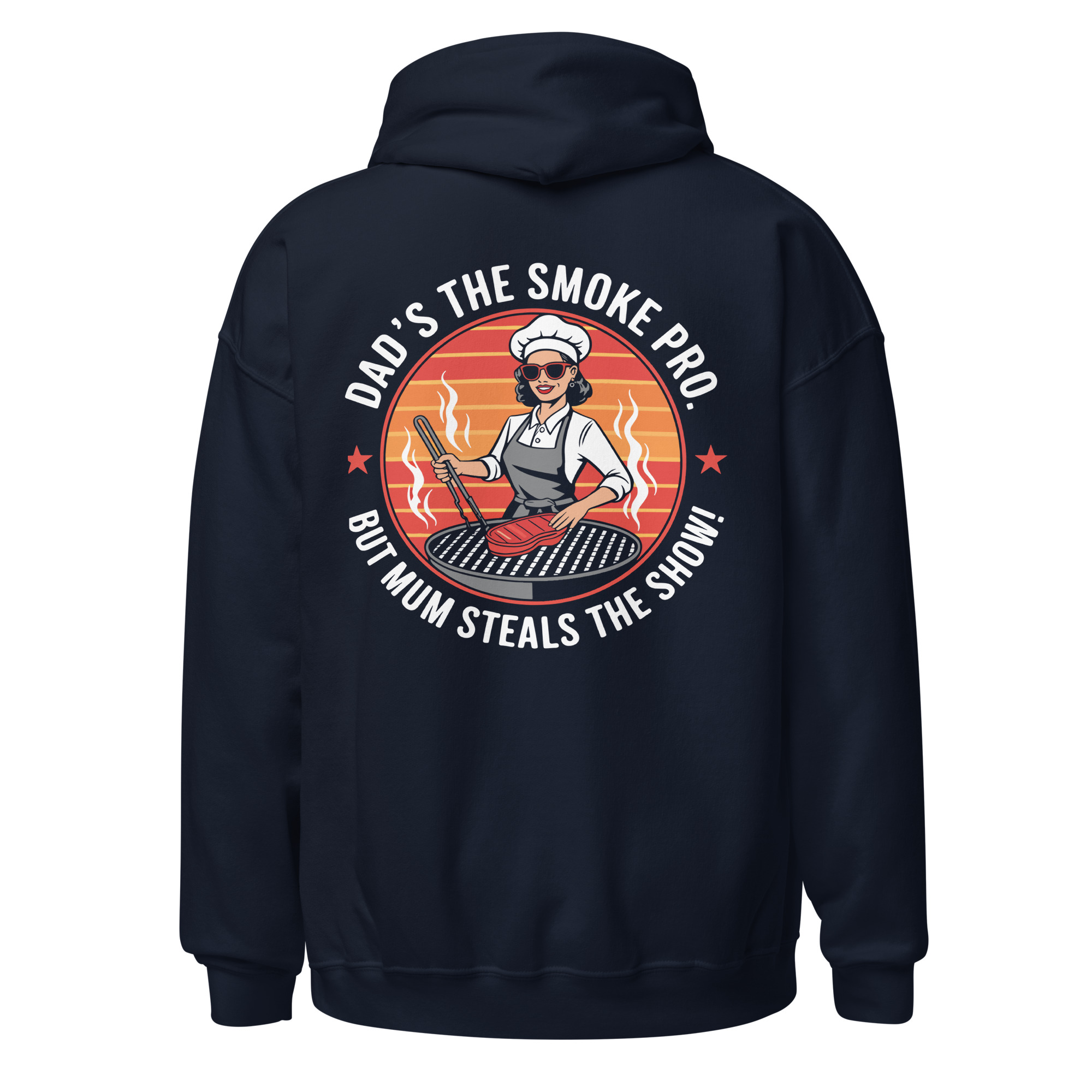 Dad’s the Smoke Pro, But Mum Steals the Show! Logo Hoodie - Image 7