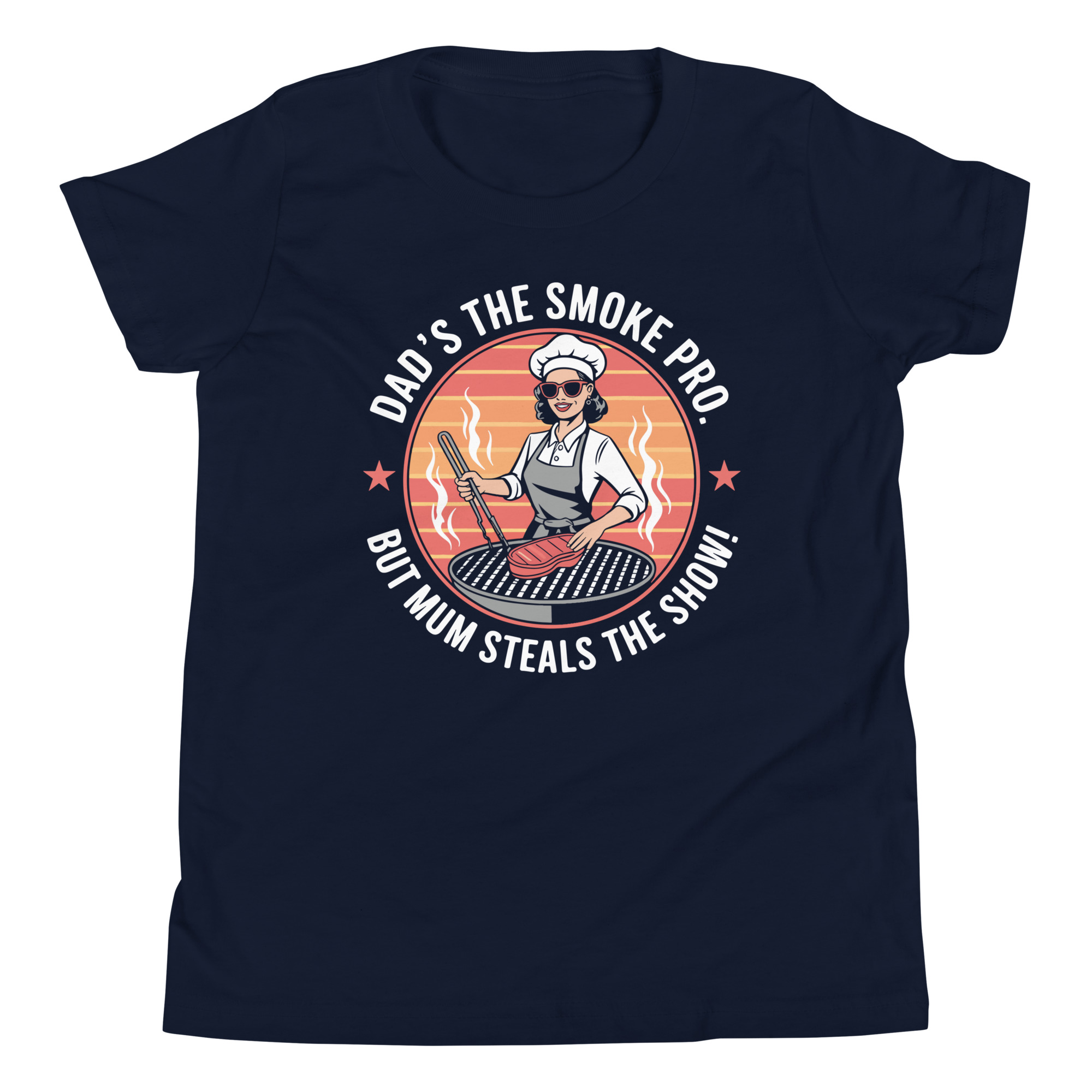 Dad’s the Smoke Pro, But Mum Steals the Show Kids Tee - Image 3